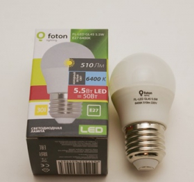 Светодиодная лампа - foton lighting FL-LED GL45 5.5W E27 6400K - 4657352604965