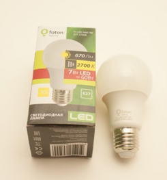 Лампа FL-LED A60 7W E27 2700К 220В 670Лм 60*109мм FOTON LIGHTING - лампа - код: 605009