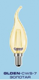 Светодиодная лампа - General GLDEN-СWS-7W-230-E14-2700K Золотая - GL-647300
