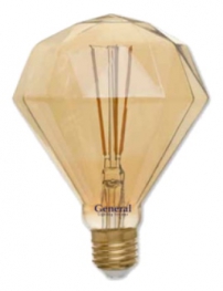 Светодиодная филаментная лампа (декоротивная,золотая) GLDEN-BS-10-230-E27-2700 Золотая General - 655319