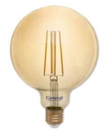 Светодиодная филаментная лампа (декоротивная,золотая) GLDEN-G125S-8-230-E27-2700 Золотая General - 655309