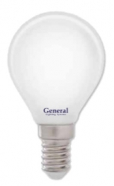 Светодиодная филаментная лампа (матовая) GLDEN-G45S-M-8-230-E14-6500 General - 654400