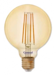 Светодиодная филаментная лампа (декоротивная,золотая) GLDEN-G95S-8-230-E27-2700 Золотая General - 655307