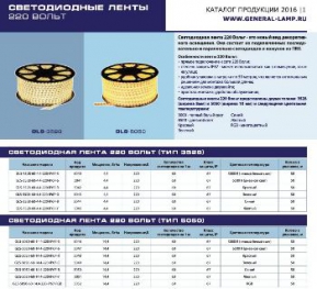 Светодиодная лента - General GLS-5050-60-14,4W/m-220V-3000K-60LED/m-IP67 - GL-5046