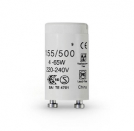 Стартер Single 4-65W для люминесцентных ламп - General Electric 155/501/4/65W/UNIV/IND - 36537