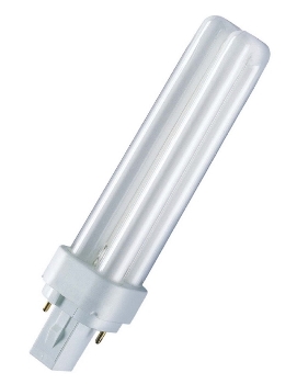 Лампа люминесцентная компактная OSRAM DULUX D - 10W/830 600lm G24d-1 3000K - 4050300025681