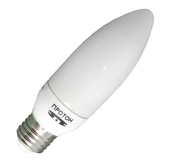 Лампа компактная люминесцентная (свечеобразная) - Протон BLF2U07B 220-240V 7W E27 6500K 250lm - Proton-BLF2U07B