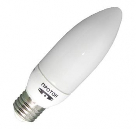 Лампа компактная люминесцентная (свечеобразная) - Протон BLF2U07B 220-240V 7W E27 6500K 250lm - Proton-BLF2U07B