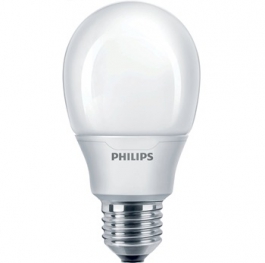 Лампа компактная люминесцентная с внешней колбой (грушеобразная) - Philips Softone Bulb T60 11W 230V 2700K E27 610lm - 871829168206600