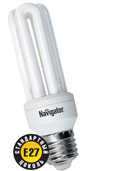 Лампа компактная люминесцентная трубчатая - Navigator 94025 NCL-3U-15-827-E27