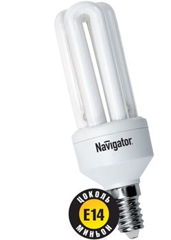 Лампа компактная люминесцентная трубчатая - Navigator 94019 NCL-3U-11-827-E14
