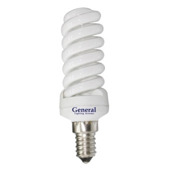 Лампа компактная люминесцентная - General Compact Full Spiral T2 GFSP 15 E14 2700 34x107 7215
