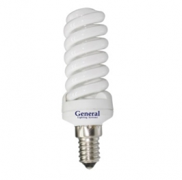 Лампа компактная люминесцентная - General Compact Full Spiral T2 GFSP 15 E14 2700 34x107 7215