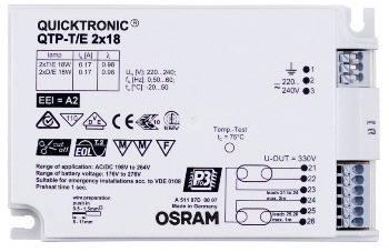 ЭПРА для люминесцентных ламп - OSRAM QT-T/E 2X18/230-240 INDP20 CE 4050300312576