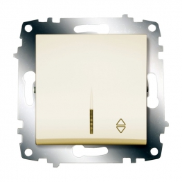Переключатель 1-клавишный ABB COSMO, с подсветкой, скрытый монтаж, кремовый, 619-010300-210