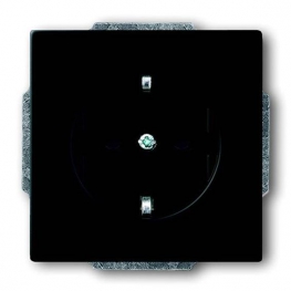Розетка ABB FUTURE, скрытый монтаж, с заземлением, черный бархат, 2011-0-6211