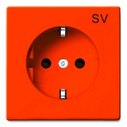 Розетка ABB BASIC55, скрытый монтаж, с заземлением, оранжевый, 2011-0-6153