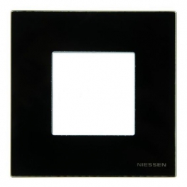 Рамка 1 пост ABB ZENIT, черное стекло, N2271 CN