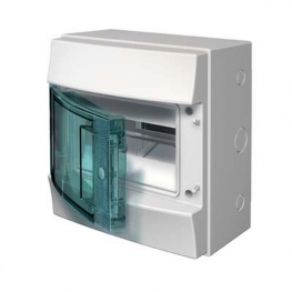 Распределительный шкаф ABB Mistral65, 8 мод., IP65, навесной, термопласт, прозрачная дверь, 1SL1201A00