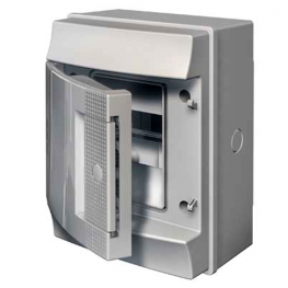Распределительный шкаф ABB Mistral65, 4 мод., IP65, навесной, термопласт, серая дверь, 1SL1100A00