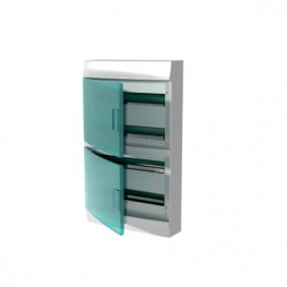 Распределительный шкаф ABB Mistral41, 72 мод., IP41, навесной, термопласт, зеленая дверь, 1SPE007717F1120