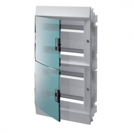 Распределительный шкаф ABB Mistral41 72 мод., IP41, встраиваемый, термопласт, зеленая дверь, 1SLM004100A1410