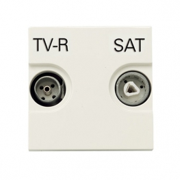 Розетка TV-FM-SAT ABB ZENIT, проходная, альпийский белый, N2251.8 BL