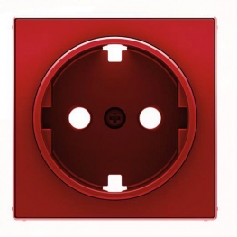 Накладка на розетку ABB SKY, с заземлением, красный, 2CLA858870A1001