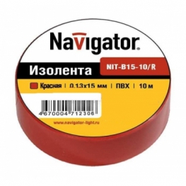 71230 Изолента Navigator NIT-B15-10/R красная