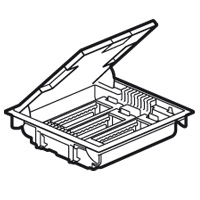 Напольная коробка с глубиной 75-105 мм - неукомплектованная - 18 модулей -антикоррозийное покрытие - серый RAL 7031