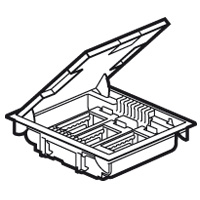 Напольная коробка с глубиной 75-105 мм - неукомплектованная - 12 модулей - под покрытие - серый RAL 7031