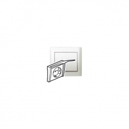 Legrand 771522 Лицевая панель розетки с заземлением защитными шторками и крышкой жемчуг