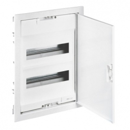 Щит встраиваемый Nedbox - со скругленной дверью белой RAL 9010 - 2 рейки - 24+4 модуля