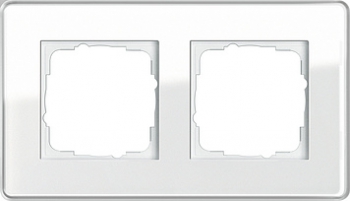 Рамка Gira Esprit Glass C 2 поста белое стекло 0212512