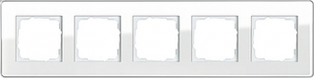 Рамка Gira Esprit Glass C 5 постов белое стекло 0215512