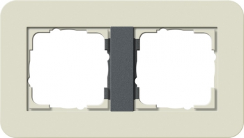 Рамка Gira E3 2 поста с антрацитовой подложкой, цвет песочный 0212427