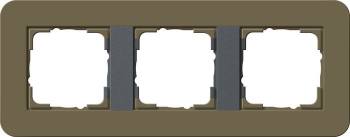 Рамка Gira E3 3 поста с антрацитовой подложкой, цвет умбра 0213426