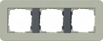 Рамка Gira E3 3 поста с антрацитовой подложкой, цвет серо-зеленый 0213425