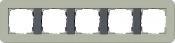 Рамка Gira E3 5 постов с антрацитовой подложкой, цвет серо-зеленый 0215425