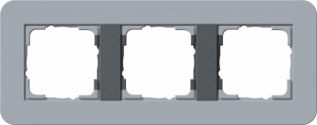 Рамка Gira E3 3 поста с антрацитовой подложкой, цвет серо-голубой 0213424