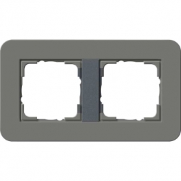 Рамка Gira E3 2 поста с антрацитовой подложкой, цвет темно-серый 0212423