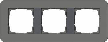 Рамка Gira E3 3 поста с антрацитовой подложкой, цвет темно-серый 0213423