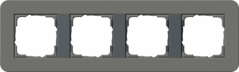 Рамка Gira E3 4 поста с антрацитовой подложкой, цвет темно-серый 0214423