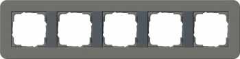 Рамка Gira E3 5 постов с антрацитовой подложкой, цвет темно-серый 0215423