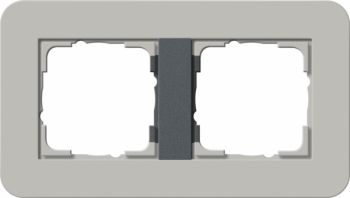 Рамка Gira E3 2 поста с антрацитовой подложкой, цвет серый 0212422