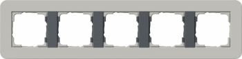 Рамка Gira E3 5 постов с антрацитовой подложкой, цвет серый 0215422