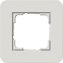 Рамка Gira E3 1 пост, с антрацитовой подложкой, цвет светло-серый 0211421