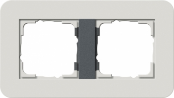 Рамка Gira E3 2 поста с антрацитовой подложкой, цвет светло-серый 0212421
