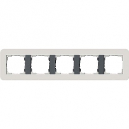 Рамка Gira E3 5 постов с антрацитовой подложкой, цвет светло-серый 0215421