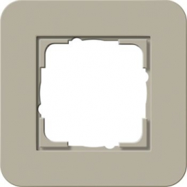 Рамка Gira E3 1 пост с белой подложкой, цвет светло-бежевый 0211418